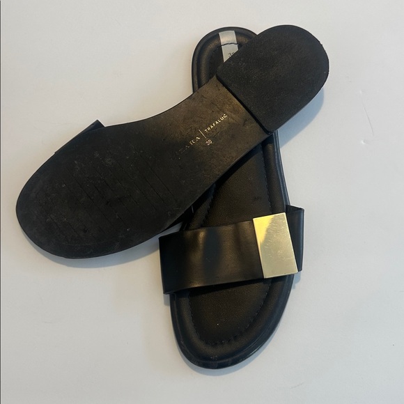 Zara Slides with Gold Accent - Picture 2 of 2